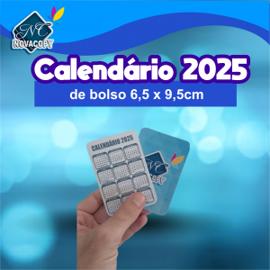 Calendário de Bolso 6,5x 9,5cm -  2025 Fotográfico Plastificado 6,5x9,5cm    