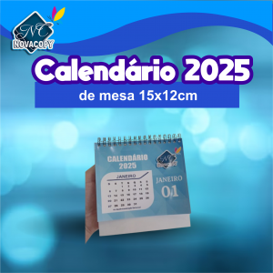 Calendário de Mesa 2025 - 15x12cm Fotográfico 180g 15x12cm    