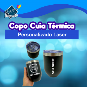 COPO CUIA TÉRMICO - LASER Aço inox 4 x 5 cm    