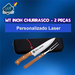 KIT INOX CHURRASCO - 2 PEÇAS Estojo em poliéster 2x4cm    